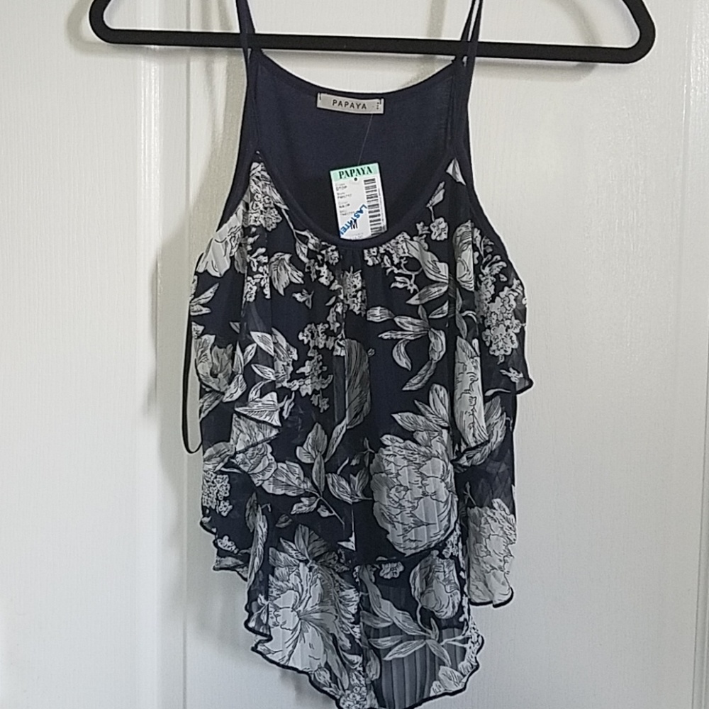 Papaya Ruffle Tank Top